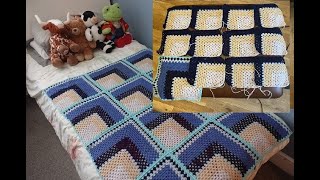 3D Mitred Granny Square CAL  Navy Mitre Ep 5 [upl. by Yelnats]