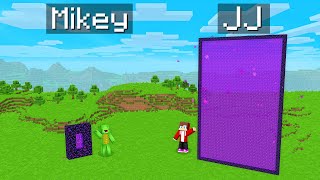 Mikey TINY Portal vs JJ GIANT Portal Survival Battle in Minecraft Maizen [upl. by Nilak]