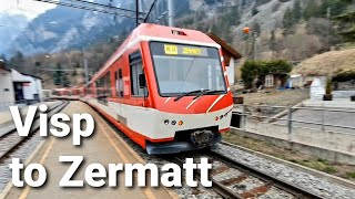 Part 1 Visp to Zermatt train ride with MatterhornGotthardBahn MGB  🇨🇭 Switzerland [upl. by Zednanreh]