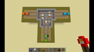 Minecraft  Simple 3Way Double Rail Minecart Intersection [upl. by O'Brien3]