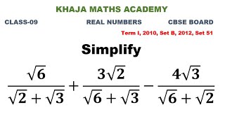 CLASS09 REAL NUMBERS CBSE BOARD TERM I 2010 SET B 2012 SET 51 [upl. by Fielding]