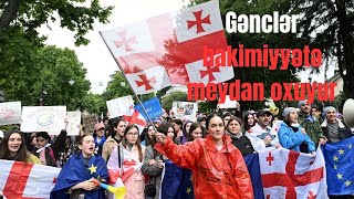 Yüz minlərlə xalq ayaqda etiraz aksiyalarından birbaşaGürcüstan hadisələri iştirakçıların gözü ilə [upl. by Ennovihc]