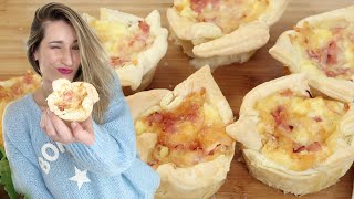 Blätterteig mit Schinken amp Käse  Herzhafte Muffins  Perfekt als Fingerfood Snack Picknick [upl. by Wulfe]