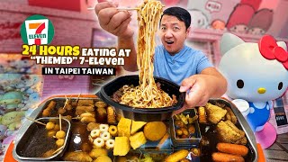 24 Hours Eating at “THEMED” 7ELEVEN Convenience Stores in Taipei Taiwan [upl. by Clover516]