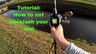 How to Set Your Baitcaster so You dont Backlash Tutorial [upl. by Sessler590]