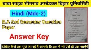 Brabu 2nd Semester MDC हिंदी Question Paper । Mdc2 Hindi question paper । Study26 । Himanshu sir [upl. by Cristina]