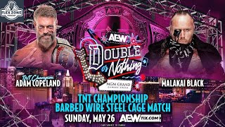 Adam Copeland vs Malakai Black Barbed Wire Steel Cage TNT Championship  AEW Double Or Nothing [upl. by Esoj]