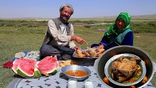 Afghan Grandma amp Grandpa SECRET Chicken Recipe in Bamiyans Stunning Scenery [upl. by Nylac]