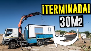 Así es la ENTREGA de una CASA PREFABRICADA Mini Casa LOW COST TERMINADA casacontenedor [upl. by Eerahc]