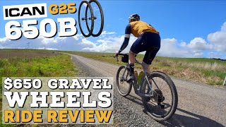 ICAN Cycling G25 650B Gravel Wheels w Panaracer GravelKing SK 48mm  Ride Review [upl. by Yrram419]