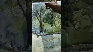 Outdoor watercolor painting day 58 plein air [upl. by Riki171]