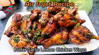 Lemon pepper chicken wings in air fryer Easy amp quick chicken starter Recipe  Airfryer recipe [upl. by Anaeda]