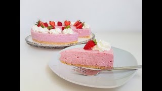 ErdbeerQuarkTorte ohne backen  Sommertorte  Kühlschranktorte  no bake  erfrischend [upl. by Pas]