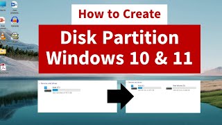 How to create Disk Partition on Windows 10 amp 11 [upl. by Folger]