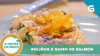 Receitas de roliños de salmón lagostinos e espinacas e guiso de salmón [upl. by Genesia]