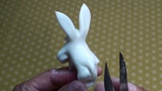 飴細工 うさぎ （あめ細工ぴん）A candy work of Japan a white cute rabbit [upl. by Booze173]