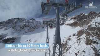 Fahrt mit der Mittelbergbahn am Pitztaler Gletscher [upl. by Bull]