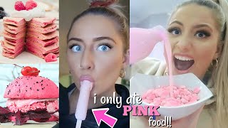 I only ate PINK food for 24 HOURS challenge [upl. by Nitas]