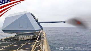 ボフォース57mm砲＆デコイチャフを発射するインディペンデンス級沿海域戦闘艦 [upl. by Lleumas]