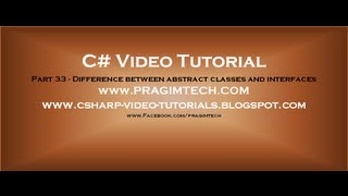 Part 33  C Tutorial  Difference between abstract classes and interfacesavi [upl. by Namlas]