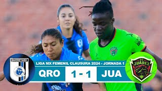 Queretaro Femenil vs Juarez 11 Resumen Goles 2024 [upl. by Mireielle]