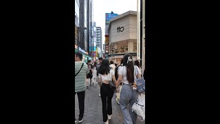 Myeongdong Street ☁️🤩💜myeongdong korea seoul [upl. by Raeann]