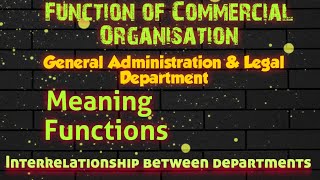 Class IXth Commerce General Administration amp Legal Department Interrelationship between Departments [upl. by Eikcuhc986]