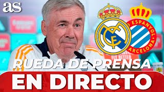 ANCELOTTI y MANOLO GONZÁLEZ EN DIRECTO  RUEDA DE PRENSA REAL MADRID  ESPANYOL [upl. by Kolivas140]