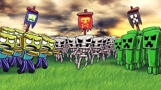 Minecraft  ZOMBIES vs CREEPERS vs SKELETONS [upl. by Aicatsan]