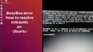 How to solve BusyBox error in ubuntu How to solve initramfs error [upl. by Ben]