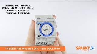 THEBEN SUL181D  RAIL MOUNTED 24 HOUR TIMER SEGMENTS POWER RESERVE 3 MODULE  Theben Timer [upl. by Warfourd]