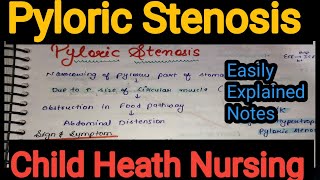 Notes Of Pyloric Stenosis in Child Health Nursing Pediatrics in Hindi Bsc Nursing Gnm [upl. by Roddie476]