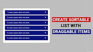 How To Create Sortable List With Draggable Items Using Jquery  Create Animated Sortable List Jquery [upl. by Nibaj]