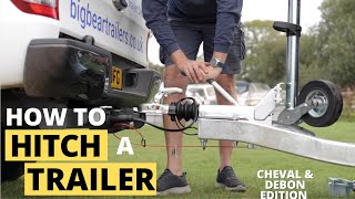 How to Hitch a Trailer with an Autolift Jockey Wheel  eg Cheval Liberte  Debon Trailer Edition [upl. by Younglove]