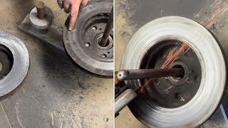 “cutting rotors” WITHOUT special equipment angle grinder bearing [upl. by Enneirda]