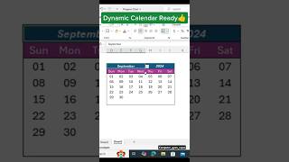 Dynamic calendar 🗓️📆 in excel 😱 excel dynamic calendar shorts [upl. by Notla]