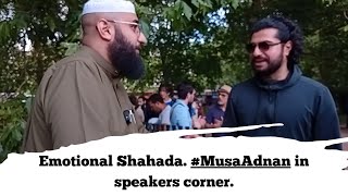 Emotional Shahada MusaAdnan in speakers corner [upl. by Marie-Jeanne]