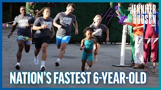 6YearOld Runner Races JHud Staff and Receives Olympic Surprise [upl. by Narret]