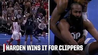 James Harden WINS IT for the Clippers 😤 4point play with 6 seconds left 🚨  NBA on ESPN [upl. by Nahtnahoj841]