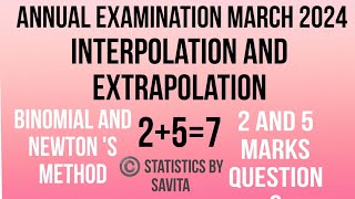 interpolation and extrapolation2 and 5 marks important questionsBinomial and Newtons method [upl. by Rufford]