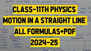 IMP CONCEPTS  Motion in a straight straight line Class11th  PHYSICS [upl. by Xavler]