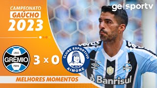 GRÊMIO 3 X 0 AIMORÉ  MELHORES MOMENTOS  5ª RODADA DO GAÚCHO 2023  geglobo [upl. by Novyak]