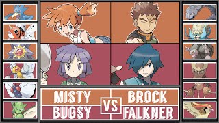 MISTYampBUGSY vs BROCKampFALKNER  KantoJohto Gym Leader Tournament Battle 1 [upl. by Erasmo]