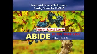 January 8 2022 Sunday school Lesson Abide in the true vine John 1518 [upl. by Melvyn]