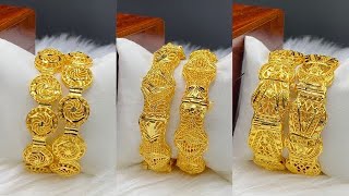 Dubai gold bangle design 2 piece gold bangle set gold bangle with weight and price gold viral [upl. by Bower4]