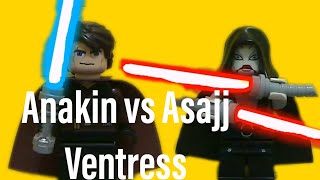 LEGO Star Wars Anakin Skywalker vs Asajj Ventress [upl. by Efioa341]