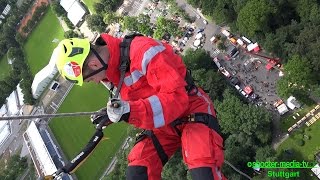 125 JAHRE FEUERWEHR STUTTGART  Spektakuläre Momente  13 Leistungsvergleich Höhenrettung  S [upl. by Niletac51]