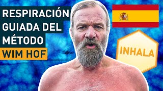 Ejercicios de respiración de Wim Hof guiados en español 3 rondas a ritmo lento [upl. by Nahshunn]