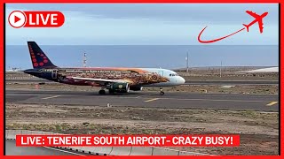 🔴LIVE BUSY Tenerife South Airport Plane Spotting ✈️ Canary Islands Spain [upl. by Aremat]