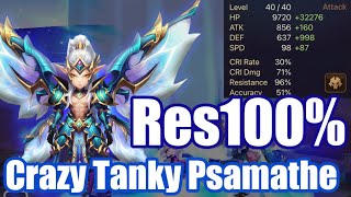 【Summoners War RTA】WTF Res100 Crazy Tanky Psamathe Debut🤣🤣🤣 [upl. by Ethben5]